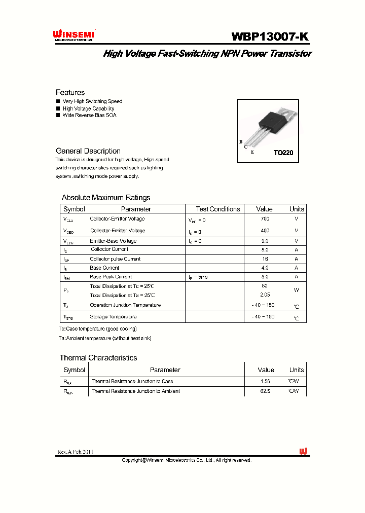 WBP13007-K_4371937.PDF Datasheet