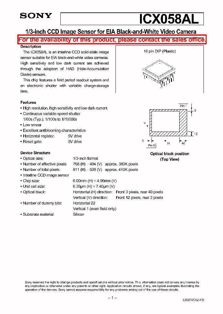ICX058AL_4372939.PDF Datasheet