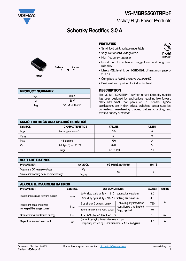 MBRS360TRPBF10_4372801.PDF Datasheet