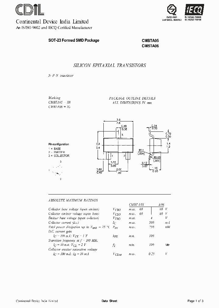 CMBTA05_4377061.PDF Datasheet