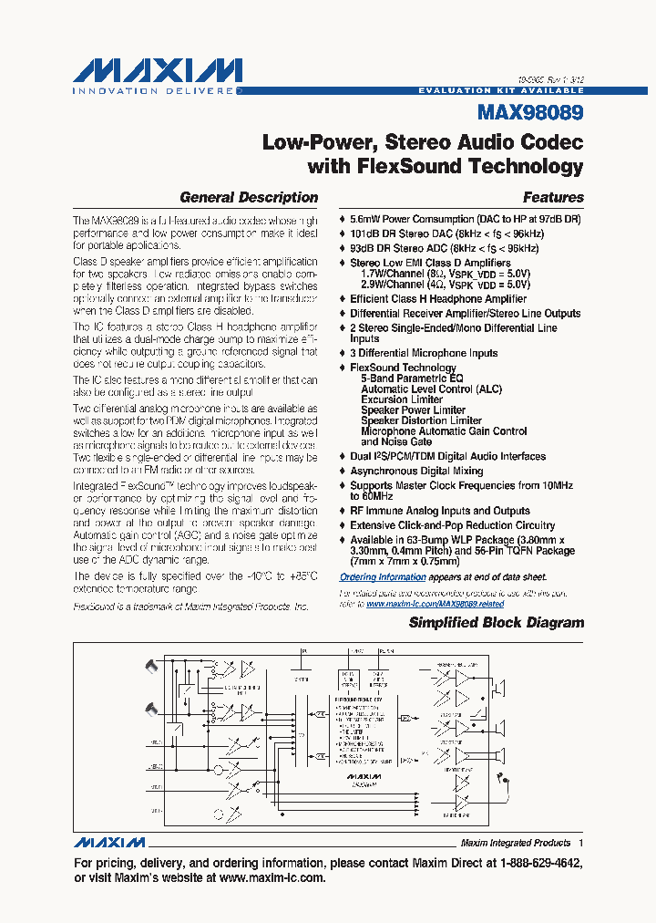 MAX9808912_4377345.PDF Datasheet