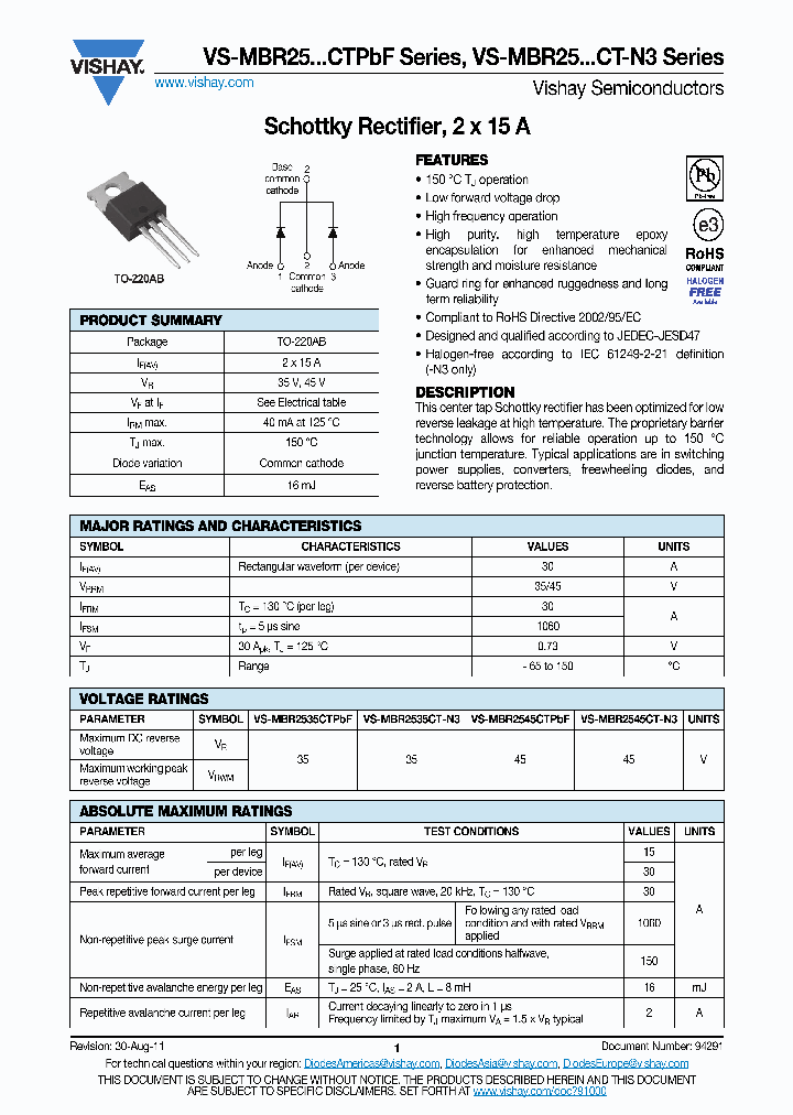 MBR2535CT-N3_4382299.PDF Datasheet