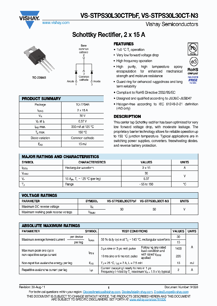 STPS30L30CT-N3_4382301.PDF Datasheet