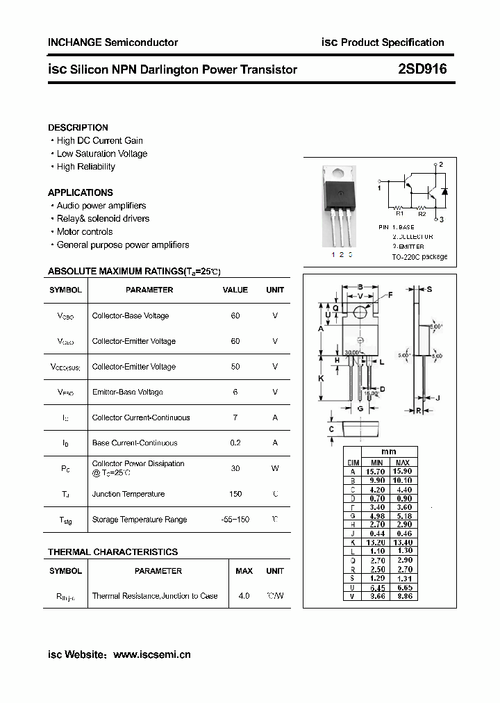 2SD916_4390090.PDF Datasheet