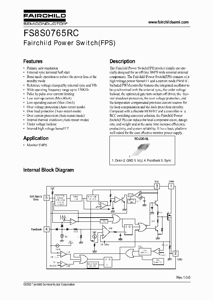 FS8S0765RCYDTU_4395063.PDF Datasheet