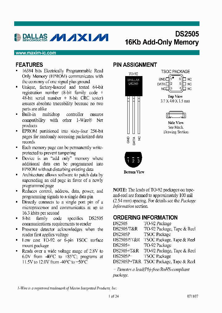 DS2505P_4396707.PDF Datasheet