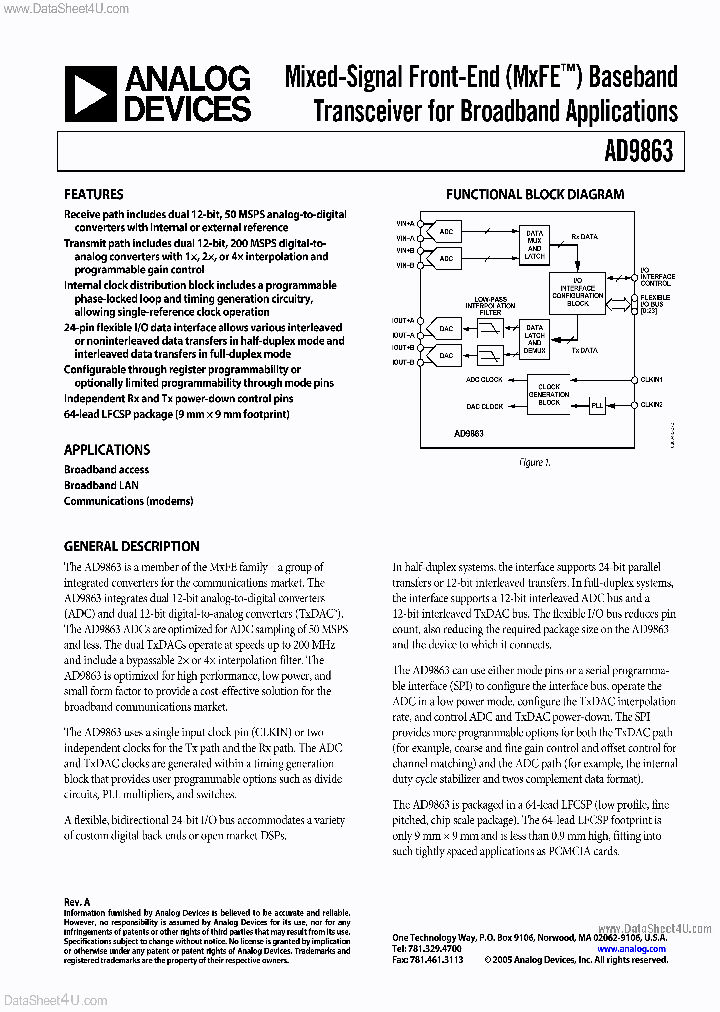 AD9863_4397364.PDF Datasheet