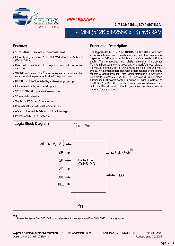 CY14B104L-BA15XCT_4398376.PDF Datasheet