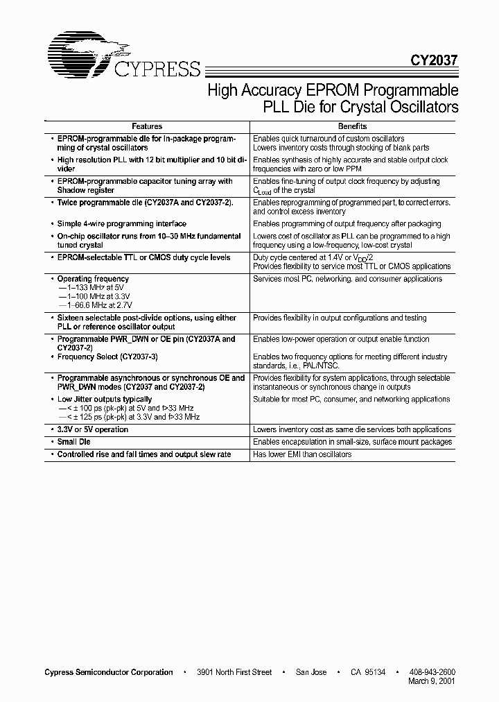 CY2037-2WAF_4398488.PDF Datasheet
