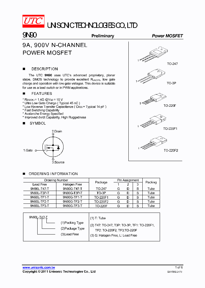 9N90G-T3P-T_4400647.PDF Datasheet