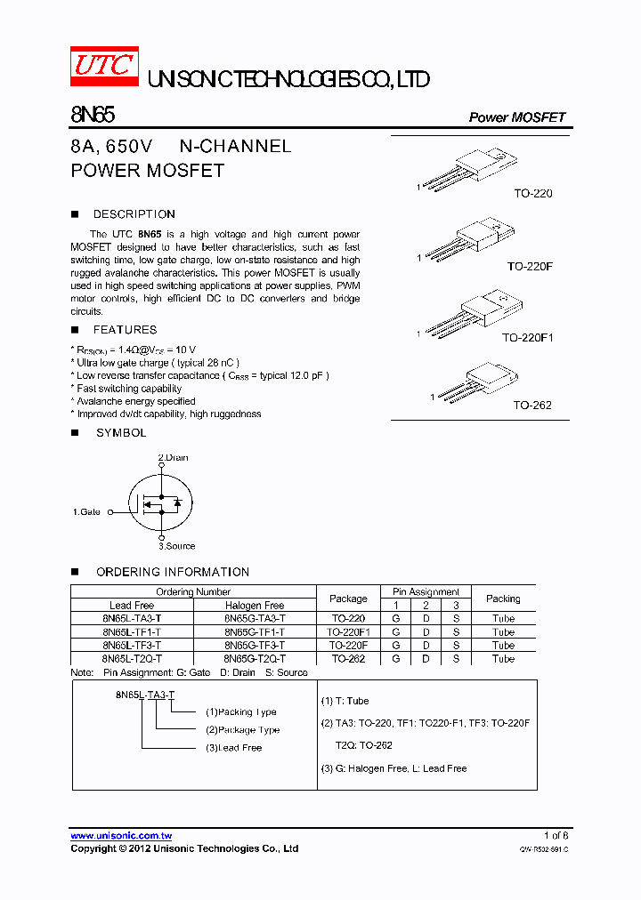 8N65G-T2Q-T_4399926.PDF Datasheet