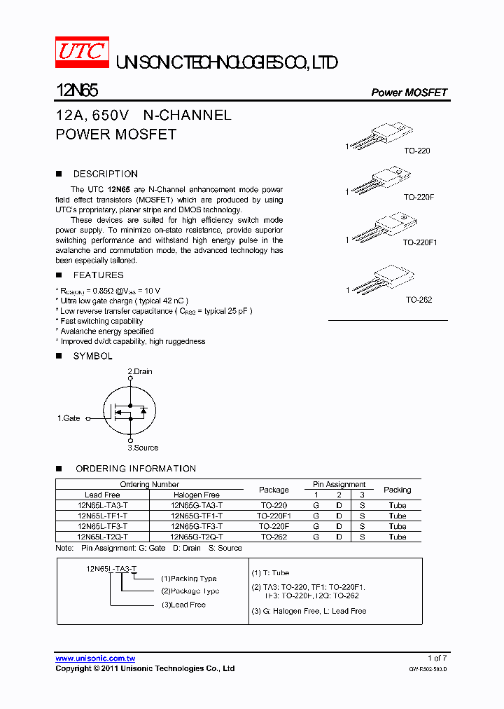 12N65G-T2Q-T_4399928.PDF Datasheet