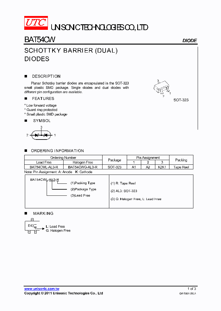 BAT54CWG-AL3-R_4400879.PDF Datasheet