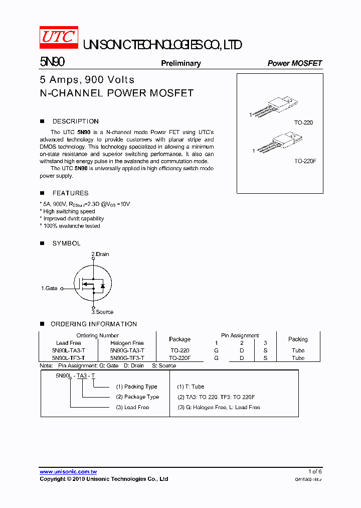 5N90G-TA3-T_4399702.PDF Datasheet