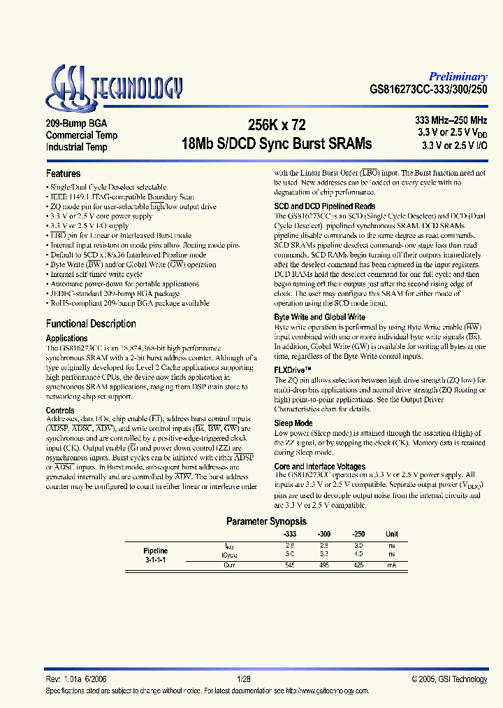 GS816273CGC-333_4402786.PDF Datasheet