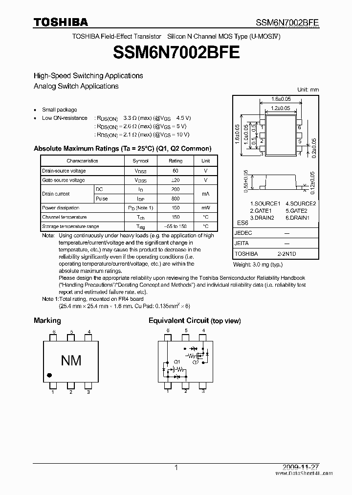 SSM6N7002BFE_4402907.PDF Datasheet