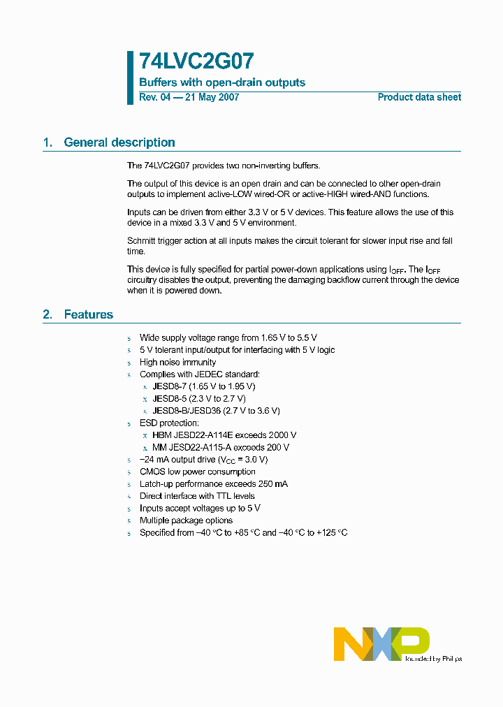 74LVC2G07GF132_4404627.PDF Datasheet