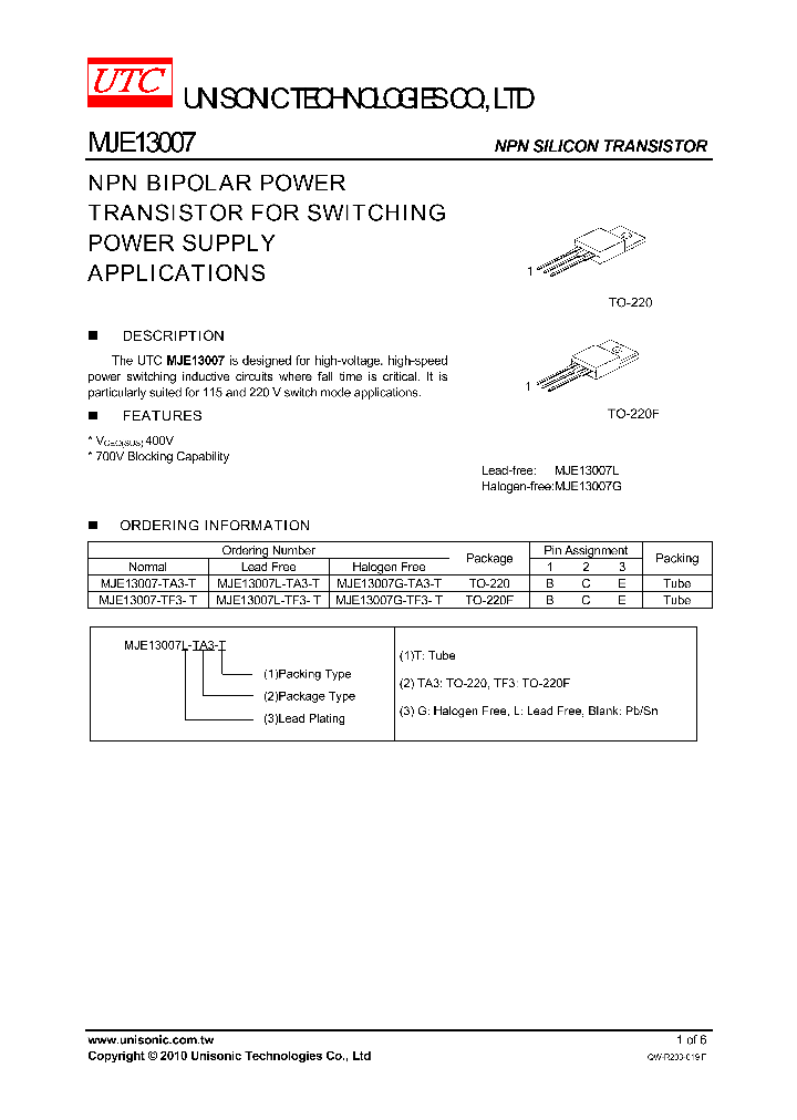 MJE13007G-TA3-T_4405643.PDF Datasheet