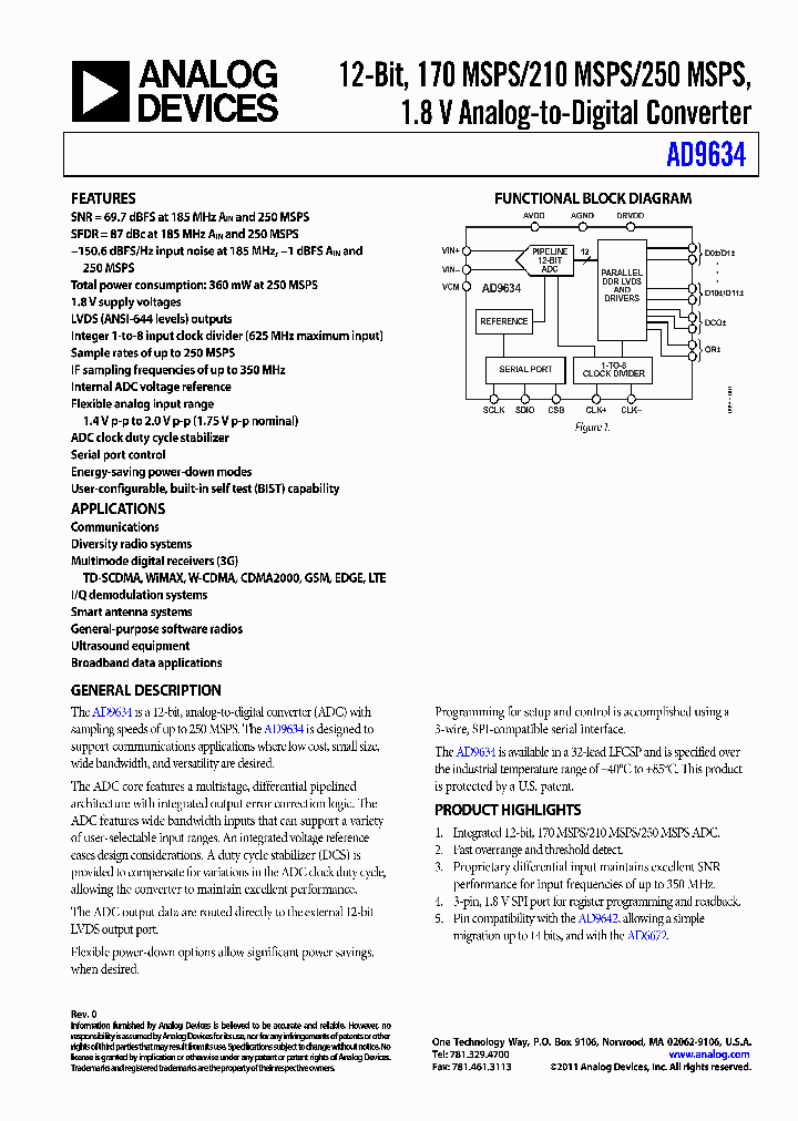 AD9634BCPZ-210_4417997.PDF Datasheet
