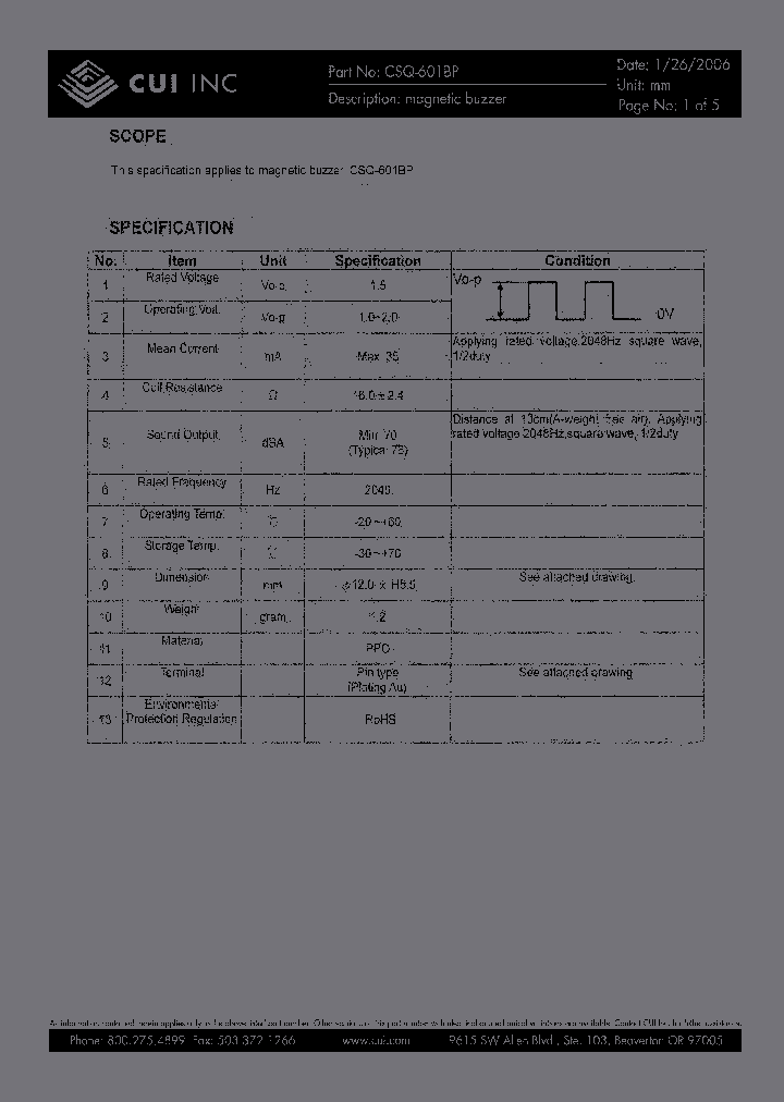 CSQ-601BP_4419074.PDF Datasheet