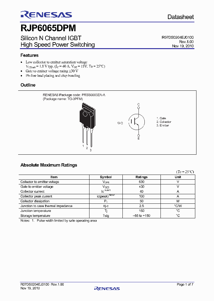 RJP6065DPM_4421369.PDF Datasheet