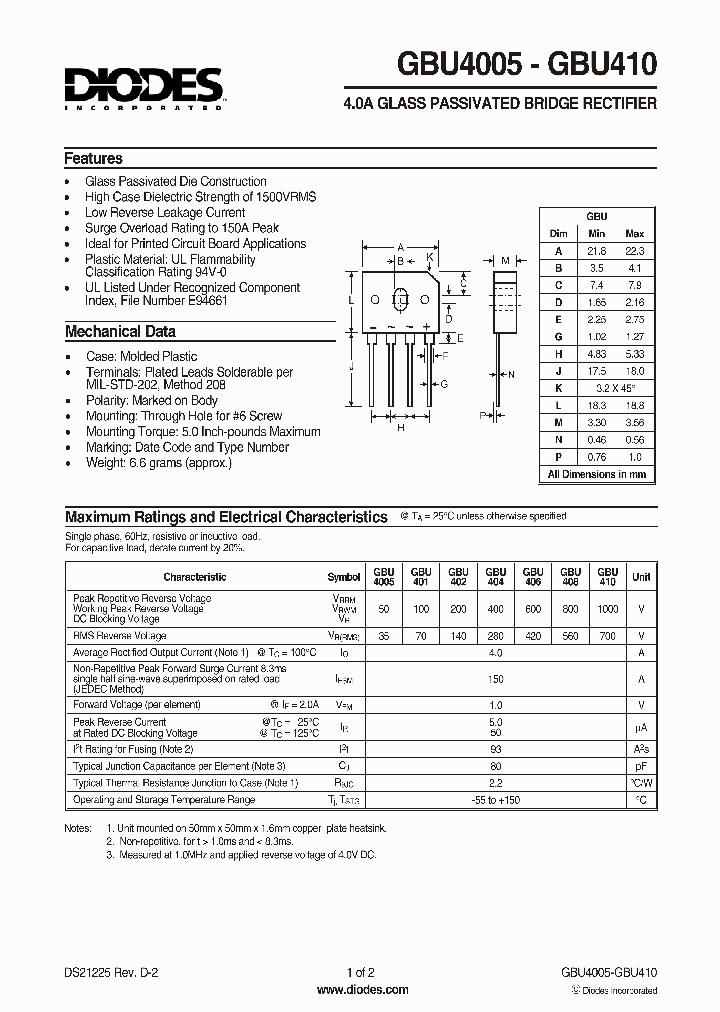 GBU406_4427878.PDF Datasheet