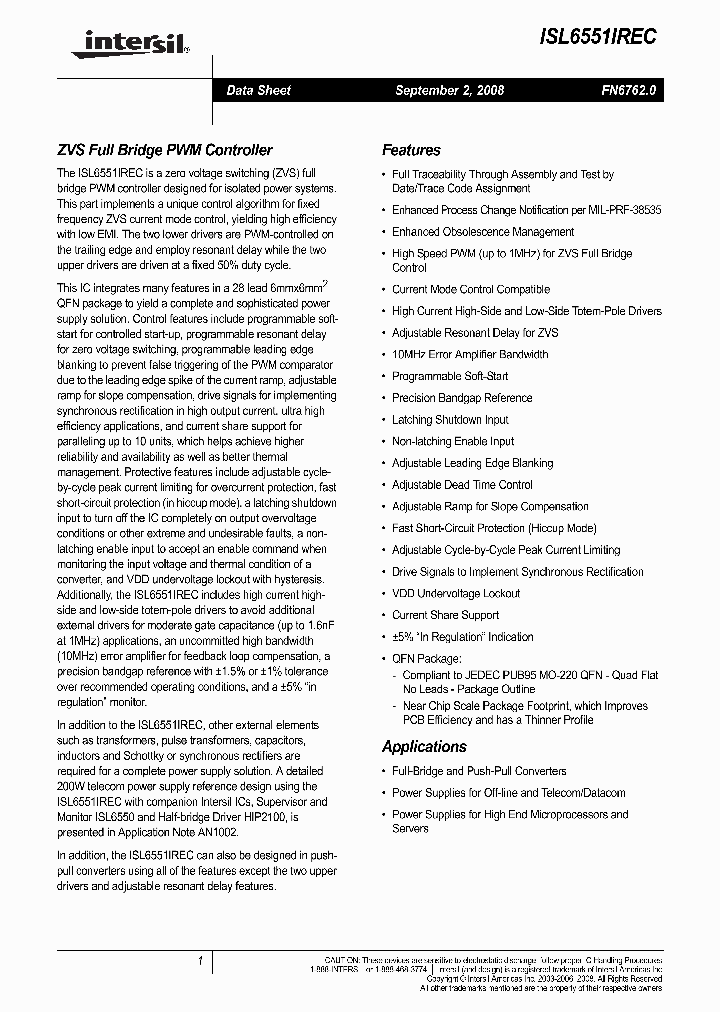 ISL6551IR-TEC_4433615.PDF Datasheet