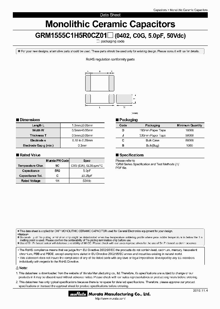 GRM1555C1H5R0CZ01D_4438605.PDF Datasheet