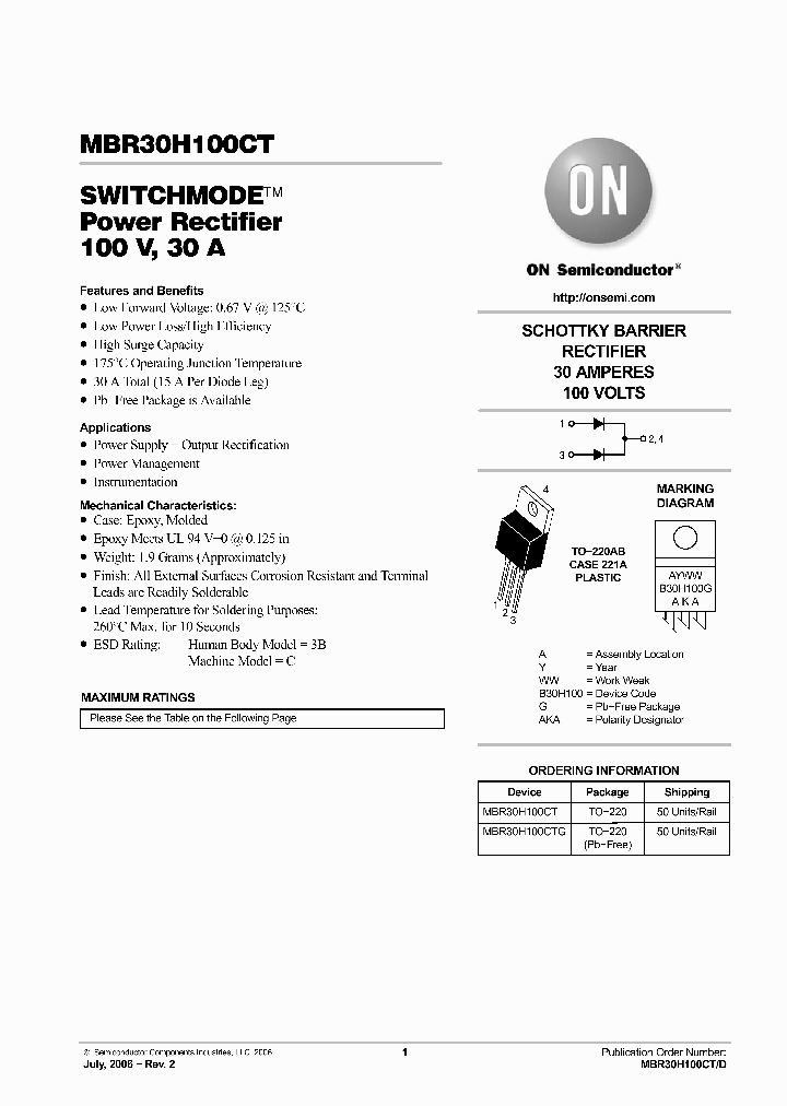 MBR30H100CTG_4442980.PDF Datasheet