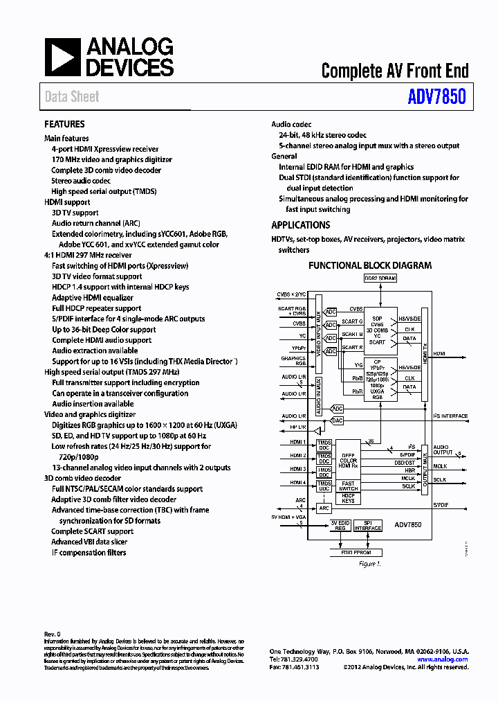 ADV7850_4445825.PDF Datasheet