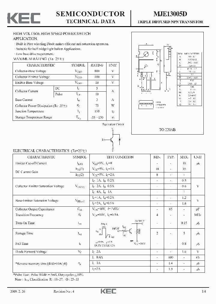 MJE13005D09_4446555.PDF Datasheet