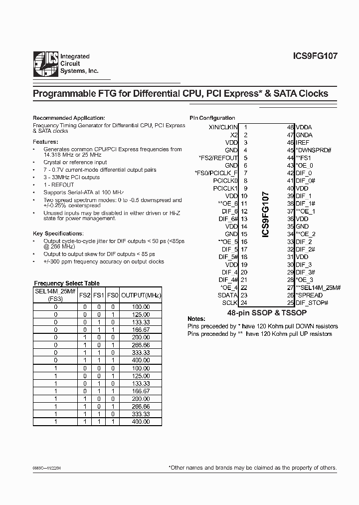 ICS9FG107YFLFT_4449558.PDF Datasheet