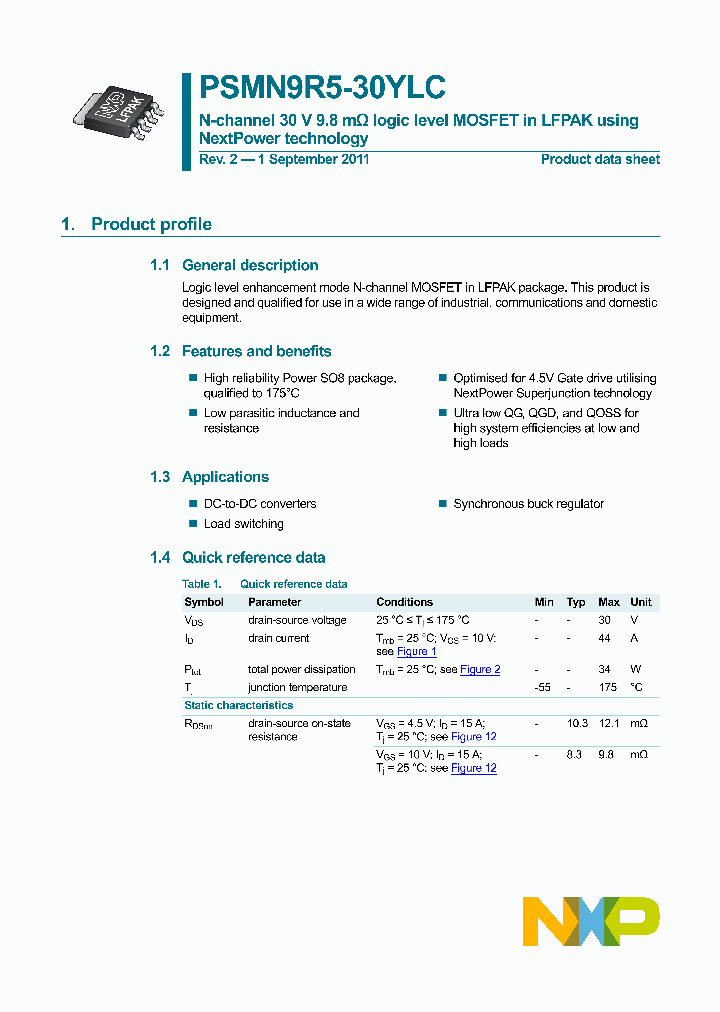 PSMN9R5-30YLC_4450079.PDF Datasheet