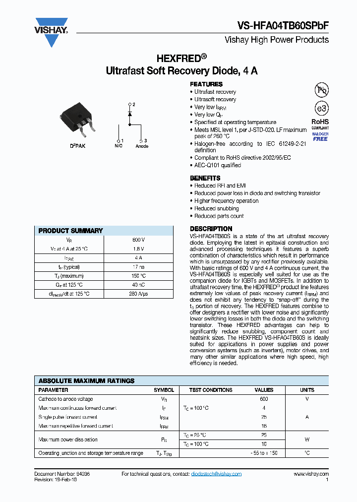 HFA04TB60SPBF10_4453773.PDF Datasheet