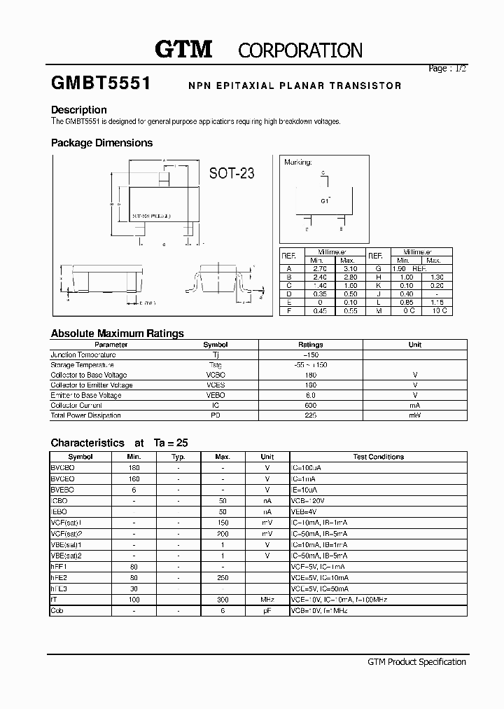 GMBT5551_4454558.PDF Datasheet