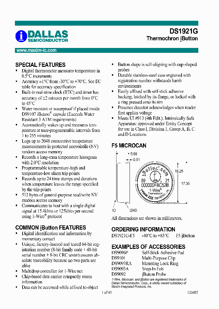 DS1921G-F5_4460979.PDF Datasheet