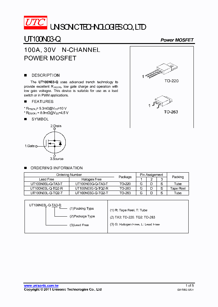 UT100N03G-Q-TA3-T_4460504.PDF Datasheet