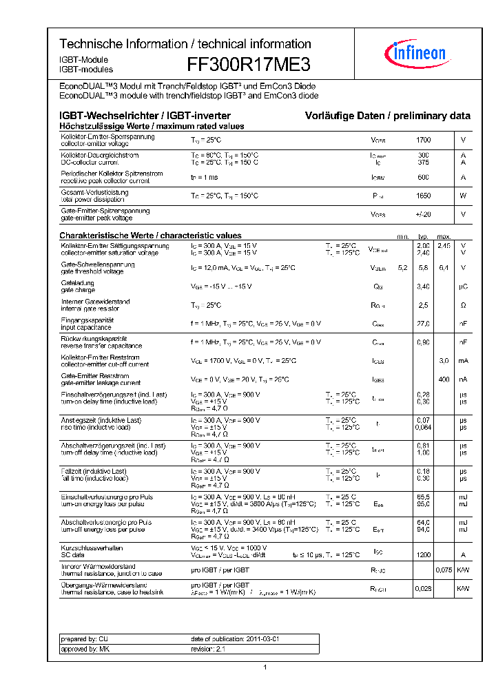 FF300R17ME3_4462201.PDF Datasheet