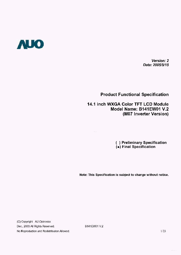 B141EW01-V2_4462297.PDF Datasheet