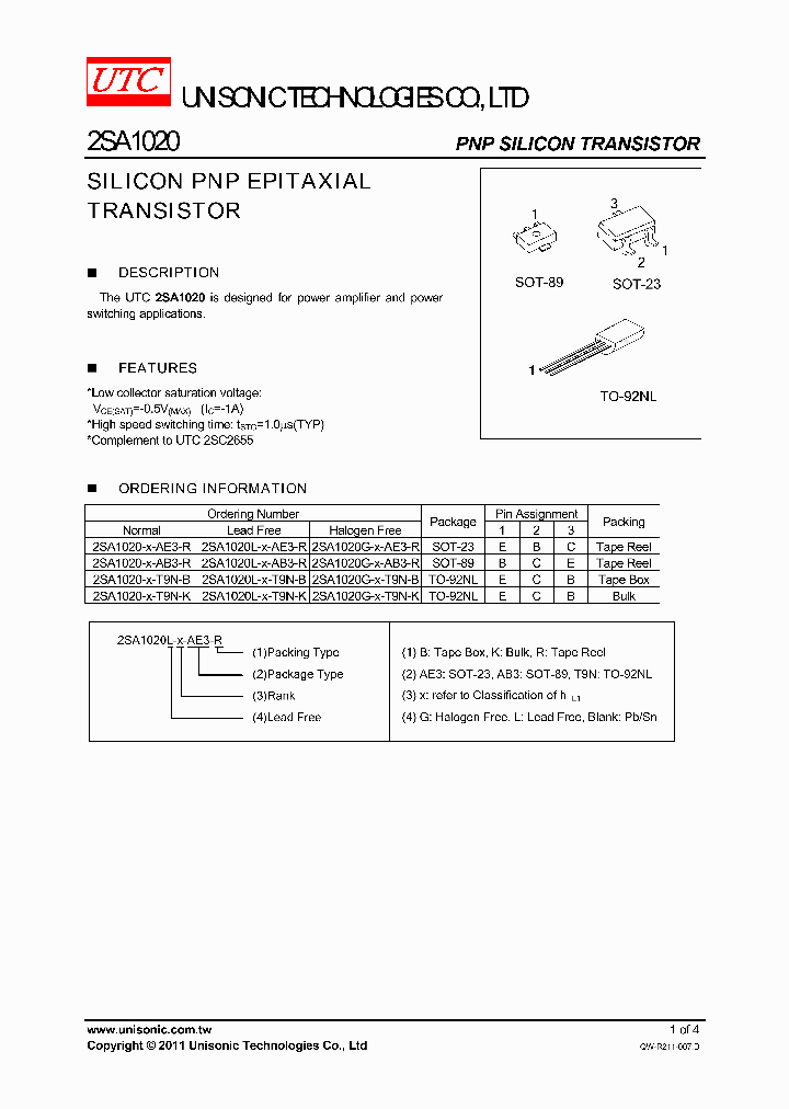 2SA1020-X-AE3-R_4462291.PDF Datasheet