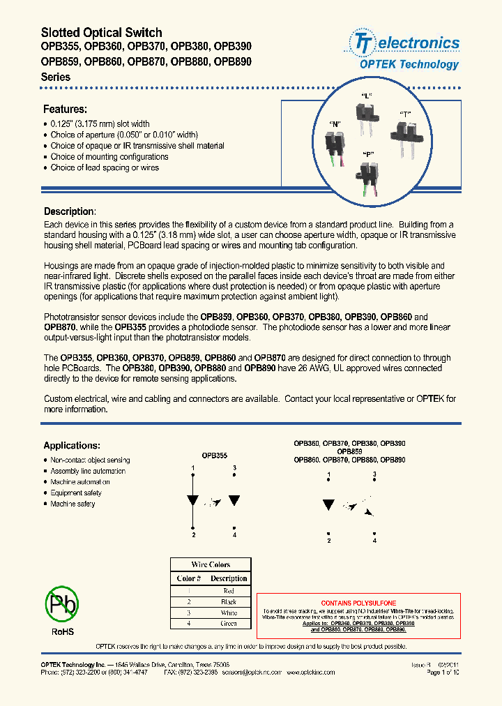 OPB390L11Z_4463315.PDF Datasheet