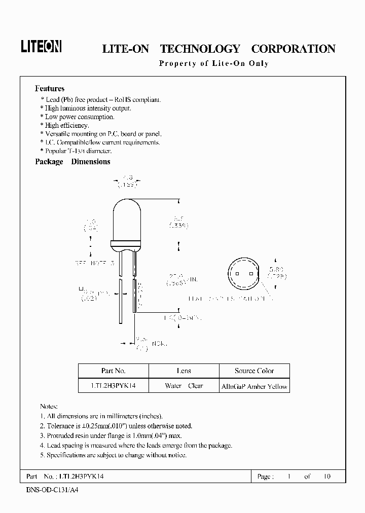 LTL2H3PYK14_4465539.PDF Datasheet