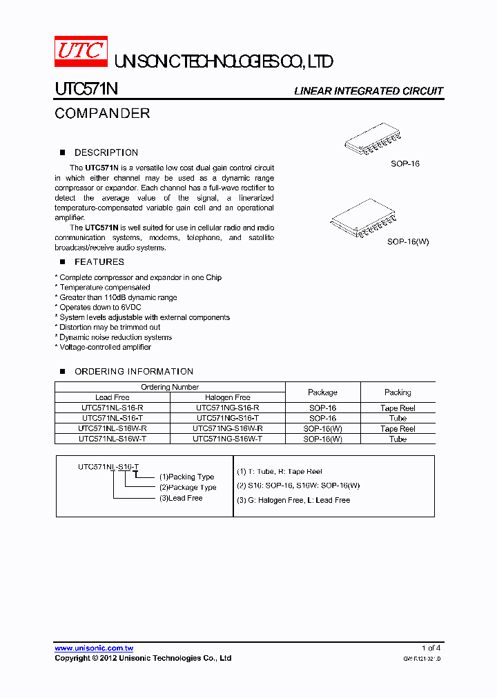 UTC571NL-S16-T_4465675.PDF Datasheet