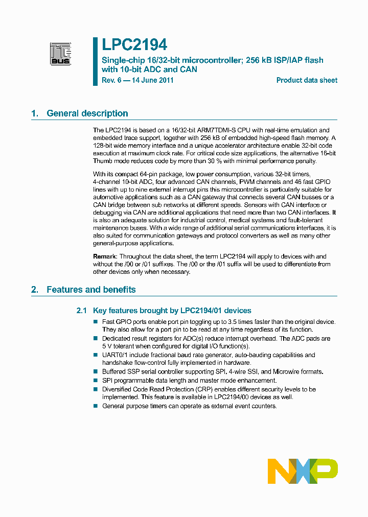 LPC2194HBD64_4467443.PDF Datasheet
