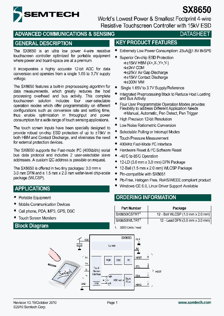 SX8650ICSTRT1_4468290.PDF Datasheet