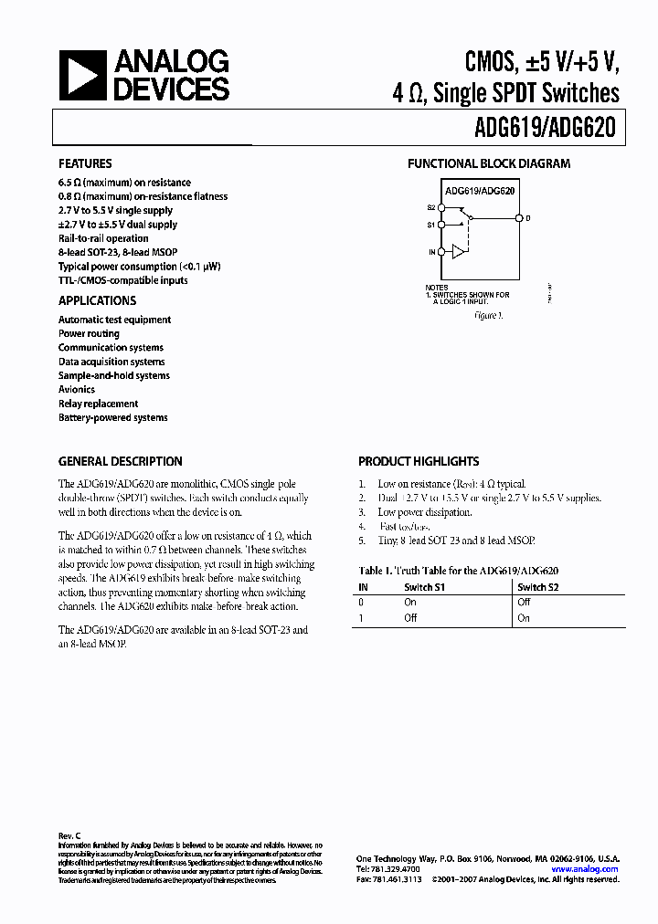 ADG619BRTZ-500RL7_4469199.PDF Datasheet