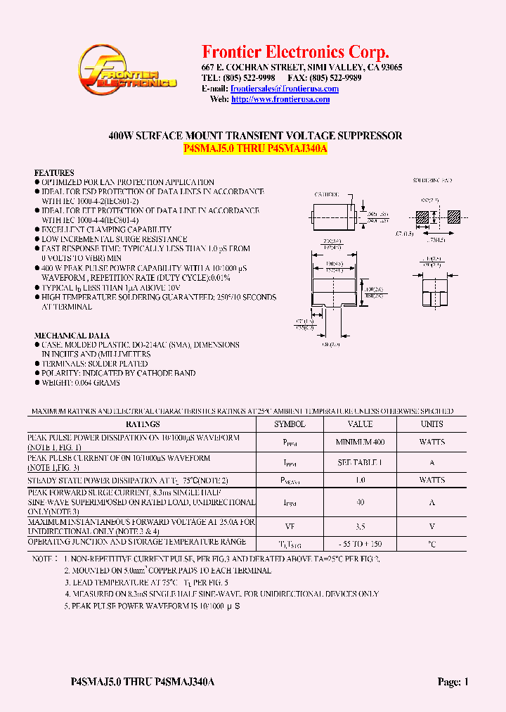 P4SMAJ100_4469211.PDF Datasheet