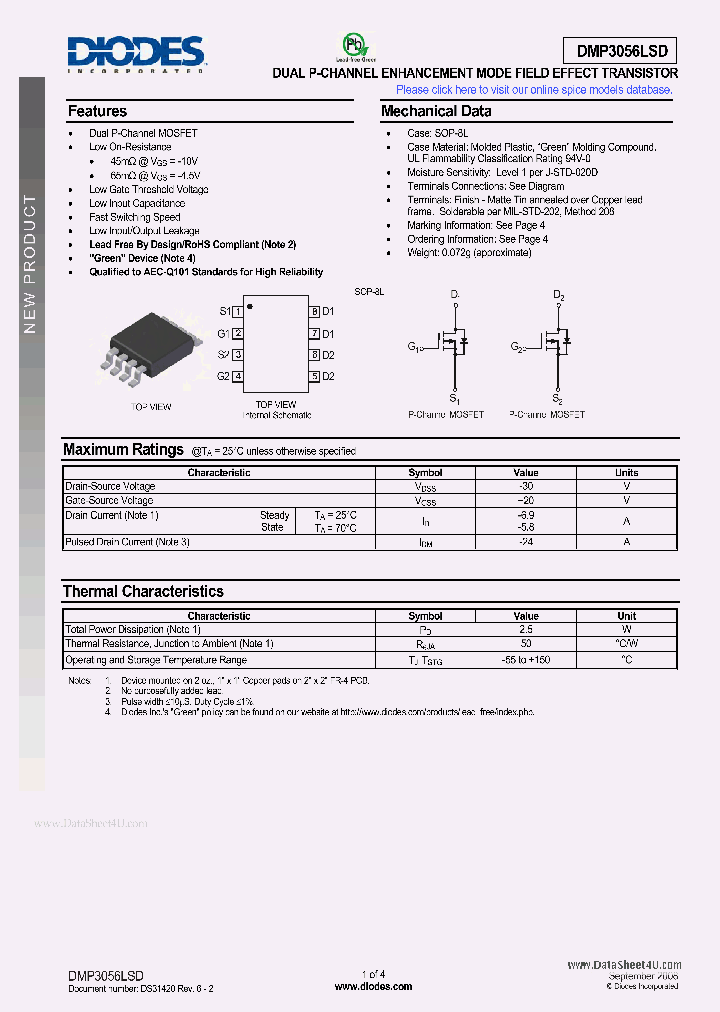 DMP3056LSD_4475284.PDF Datasheet