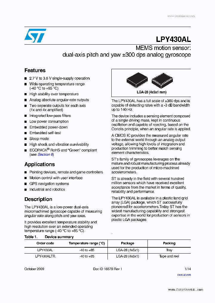 LPY430AL_4477330.PDF Datasheet