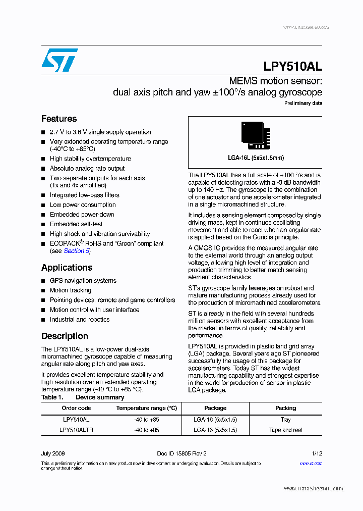 LPY510AL_4477333.PDF Datasheet